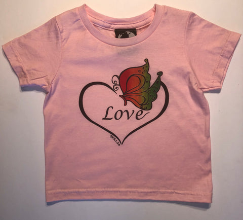 100% Cotton Kids' "Love" Butterfly Tee Shirt