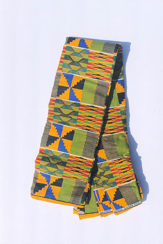 Blue & Yellow Kente African Fabric