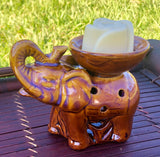 Shea Butter Aromatic Massage Candle & Ceramic Elephant Burner Set
