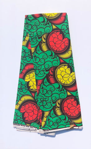 Green, Red, & Yellow African Fabric