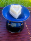 Shea Butter Aromatic Massage Candle & Round Ceramic Burner Set